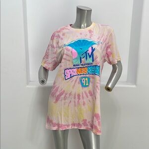MTV Spring Break 1991 Daytona Beach Florida Tie Dye Graphic T-Shirt Size Various